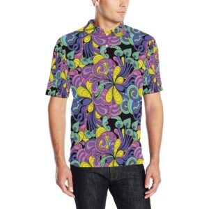 Psychedelic Pattern Print Design A04 Men Polo Shirt