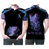 Psychedelic Phoenix Rise From Your Ashes Suicide Prevention 3D Printed Polo shirt