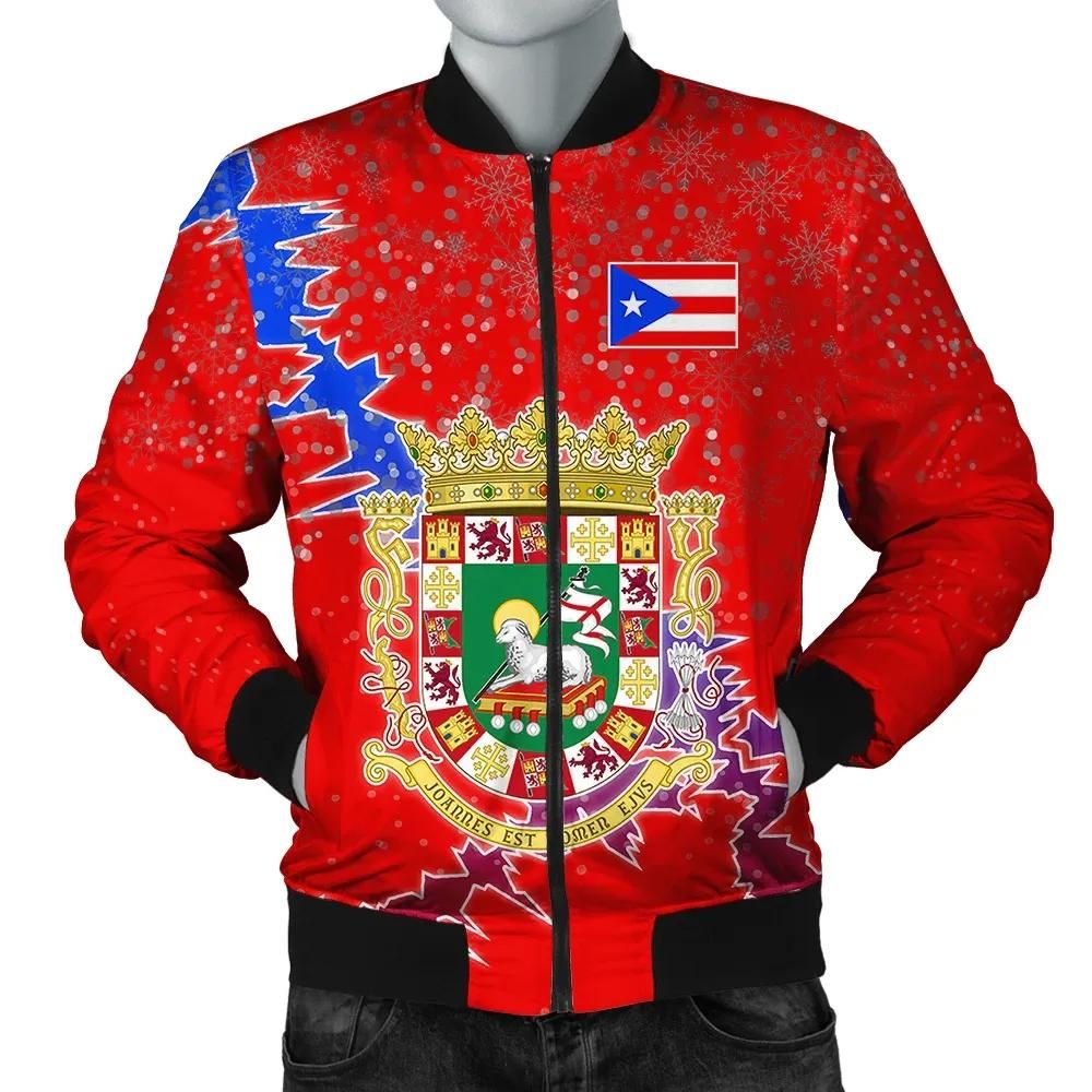 Puerto Rico Christmas Coat Of Arms Men Bomber Jacket X Style J78 Bomber Jacket Puerto Rico Christmas Coat Of Arms Men Bomber Jacket X Style J78 Bomber Jacket
