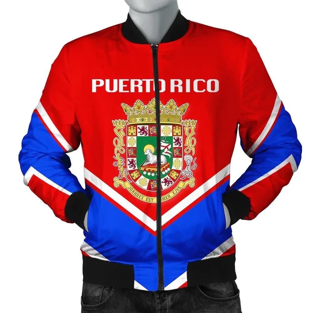 Puerto Rico Coat Of Arms Men Bomber Jacket Lucian Style J5W Bomber Jacket Puerto Rico Coat Of Arms Men Bomber Jacket Lucian Style J5W Bomber Jacket
