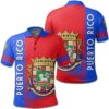 Puerto Rico Coat Of Arms Polo Shirt Quarter Style J7