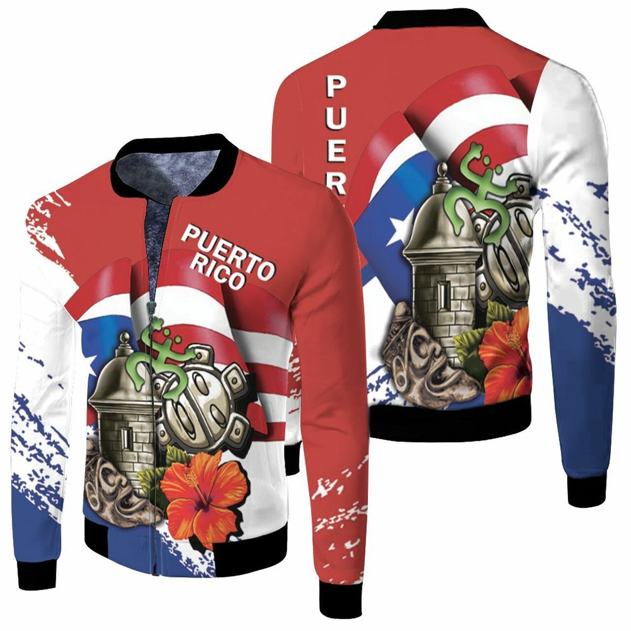 Puerto Rico Symbols All Over Print 3D 3D T Shirt Hoodie Sweater Jersey Bomber Jacket Model 5027 Bomber Jacket Puerto Rico Symbols All Over Print 3D 3D T Shirt Hoodie Sweater Jersey Bomber Jacket Model 5027 Bomber Jacket