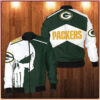 Punisher Skull Green Bay Packers 3D Bomber Jacket