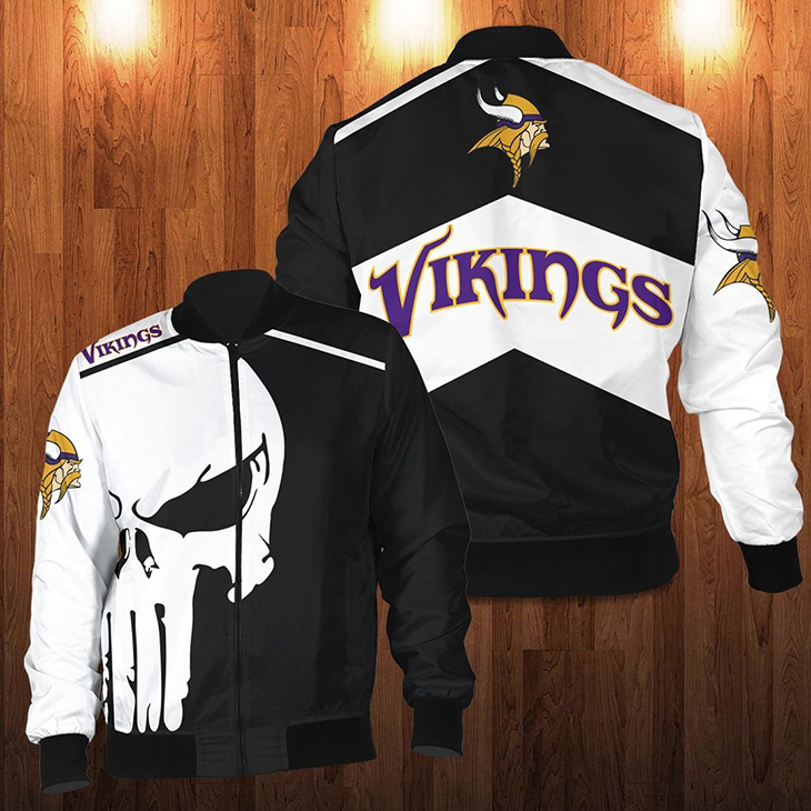 Punisher-Skull-Minnesota-Vikings-3D-Bomber-Jacket-1