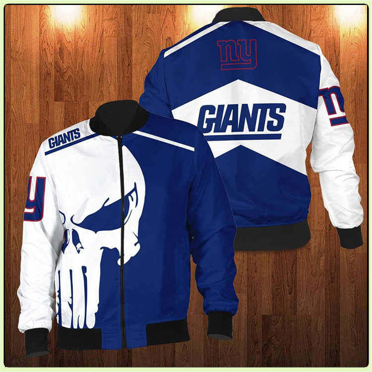 Punisher Skull New York Giants 3D Bomber Jacket Punisher Skull New York Giants 3D Bomber Jacket