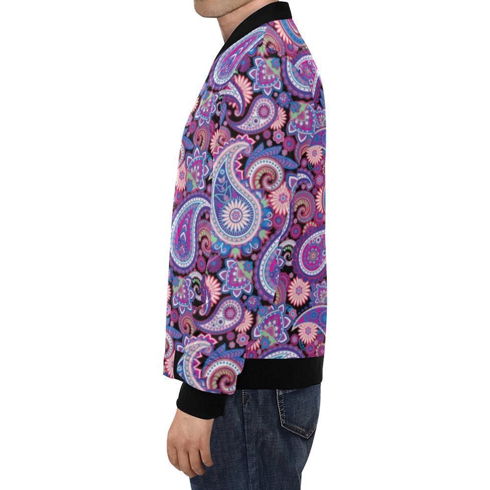 Purple-Paisley-Pattern-Print-Mens-Bomber-Jacket-1