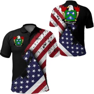 Putman USA Polo Shirt - Special Grunge Flag - American Family Crest A7