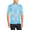 Puzzle Blue Pattern Print Design A04 Men Polo Shirt