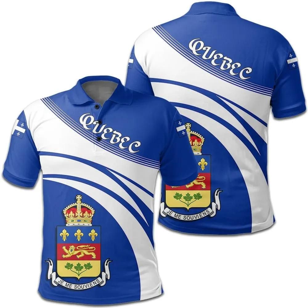 Quebec Coat Of Arms Polo Shirt Cricket Style J5W Quebec Coat Of Arms Polo Shirt Cricket Style J5W
