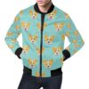Queen King Corgi Pattern Print Mens Bomber Jacket