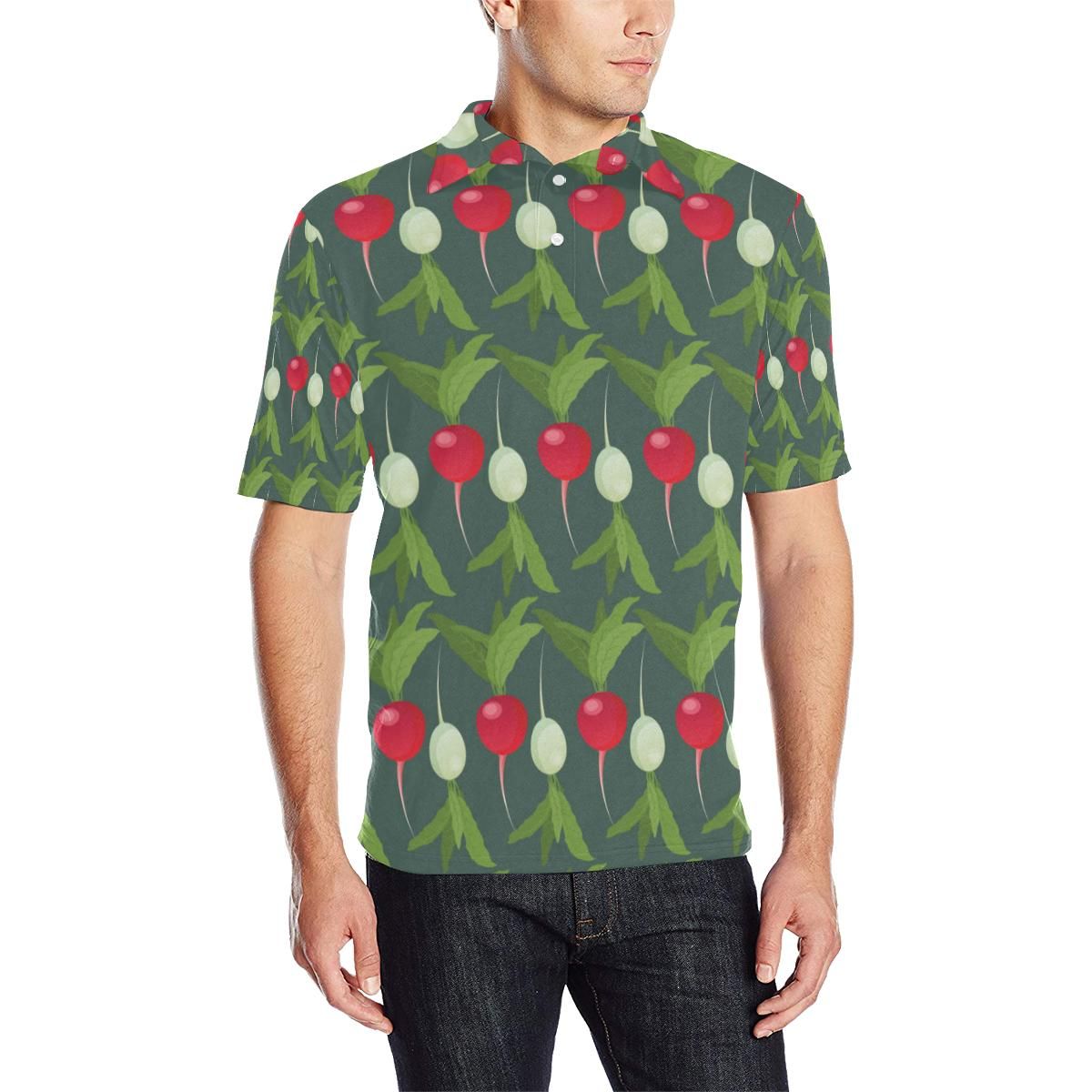 Radish Pattern Print Design A03 Men Polo Shirt Radish Pattern Print Design A03 Men Polo Shirt