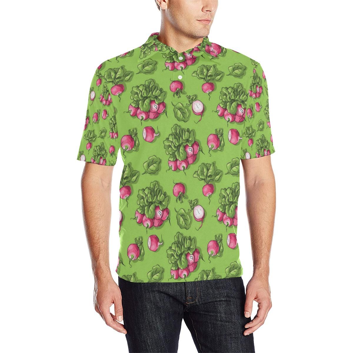 Radish Pattern Print Design A05 Men Polo Shirt Radish Pattern Print Design A05 Men Polo Shirt