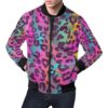 Rainbow Cheetah Leopard Pattern Print Mens Bomber Jacket