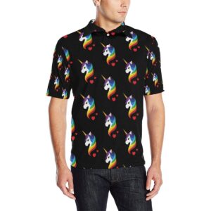 Rainbow Unicorn Pattern Print Design A03 Men Polo Shirt