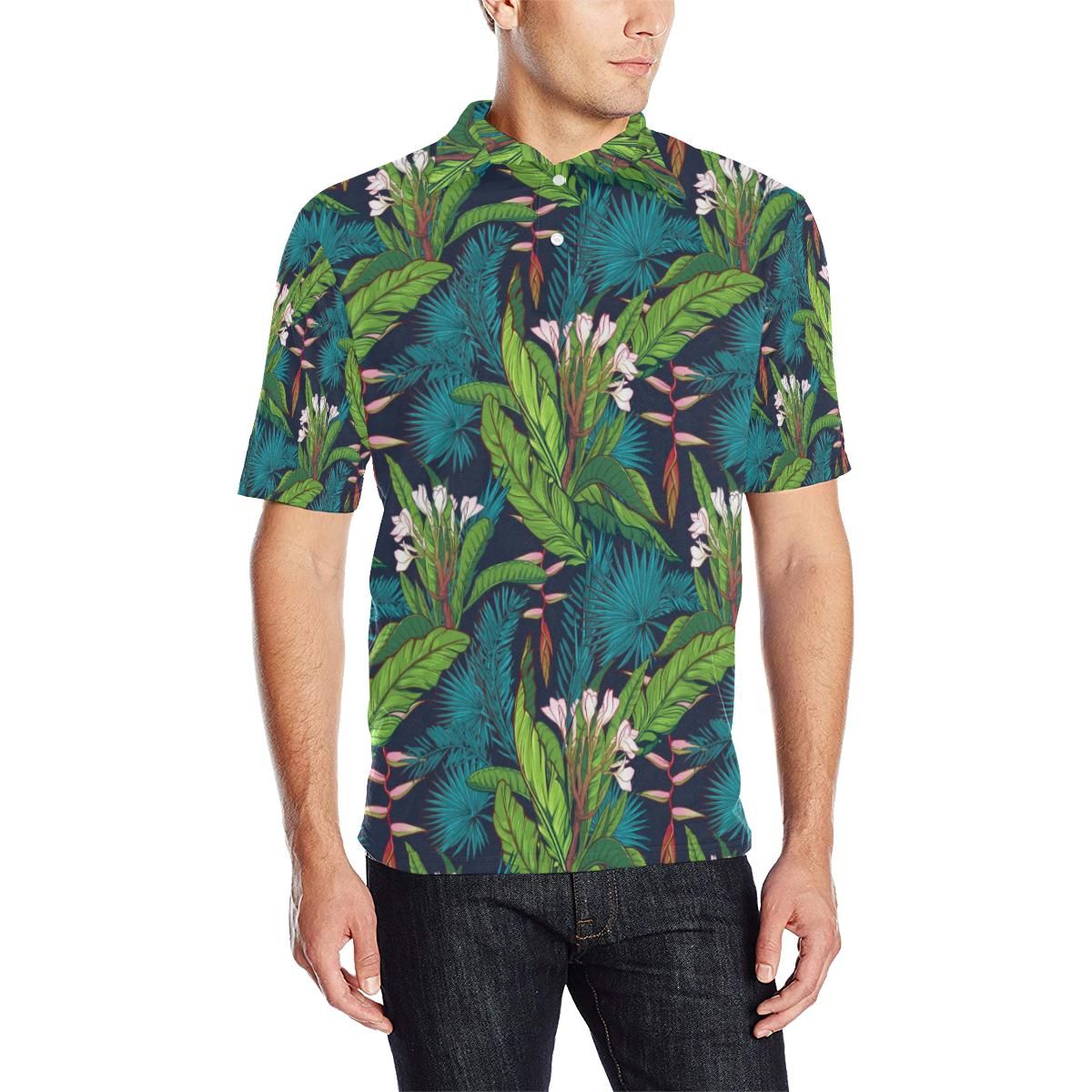 Rainforest Pattern Print Design Rf01 Men Polo Shirt Rainforest Pattern Print Design Rf01 Men Polo Shirt