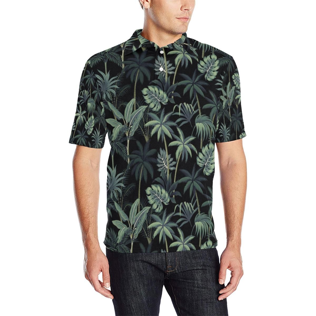 Rainforest Pattern Print Design Rf02 Men Polo Shirt Rainforest Pattern Print Design Rf02 Men Polo Shirt