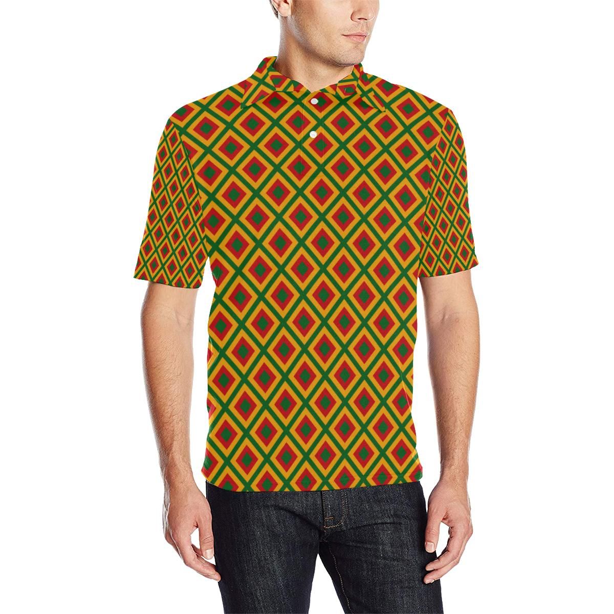 Rasta Reggae Color Cross Men Polo Shirt Rasta Reggae Color Cross Men Polo Shirt