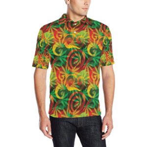 Rastafarian Pattern Print Design A01 Men Polo Shirt