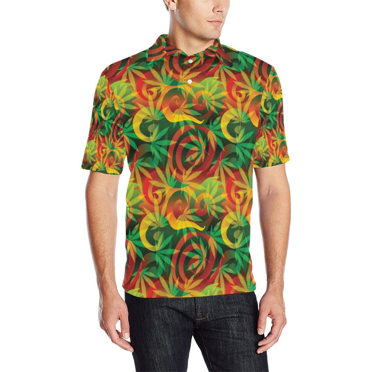Rastafarian Pattern Print Design A01 Men Polo Shirt Rastafarian Pattern Print Design A01 Men Polo Shirt