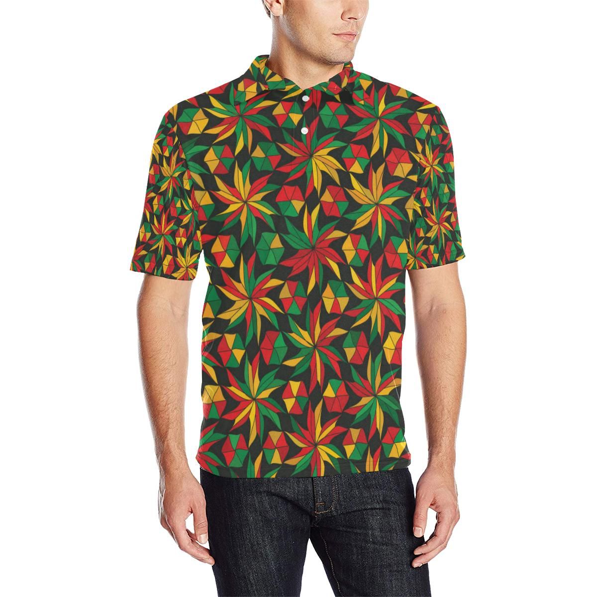 Rastafarian Pattern Print Design A03 Men Polo Shirt Rastafarian Pattern Print Design A03 Men Polo Shirt