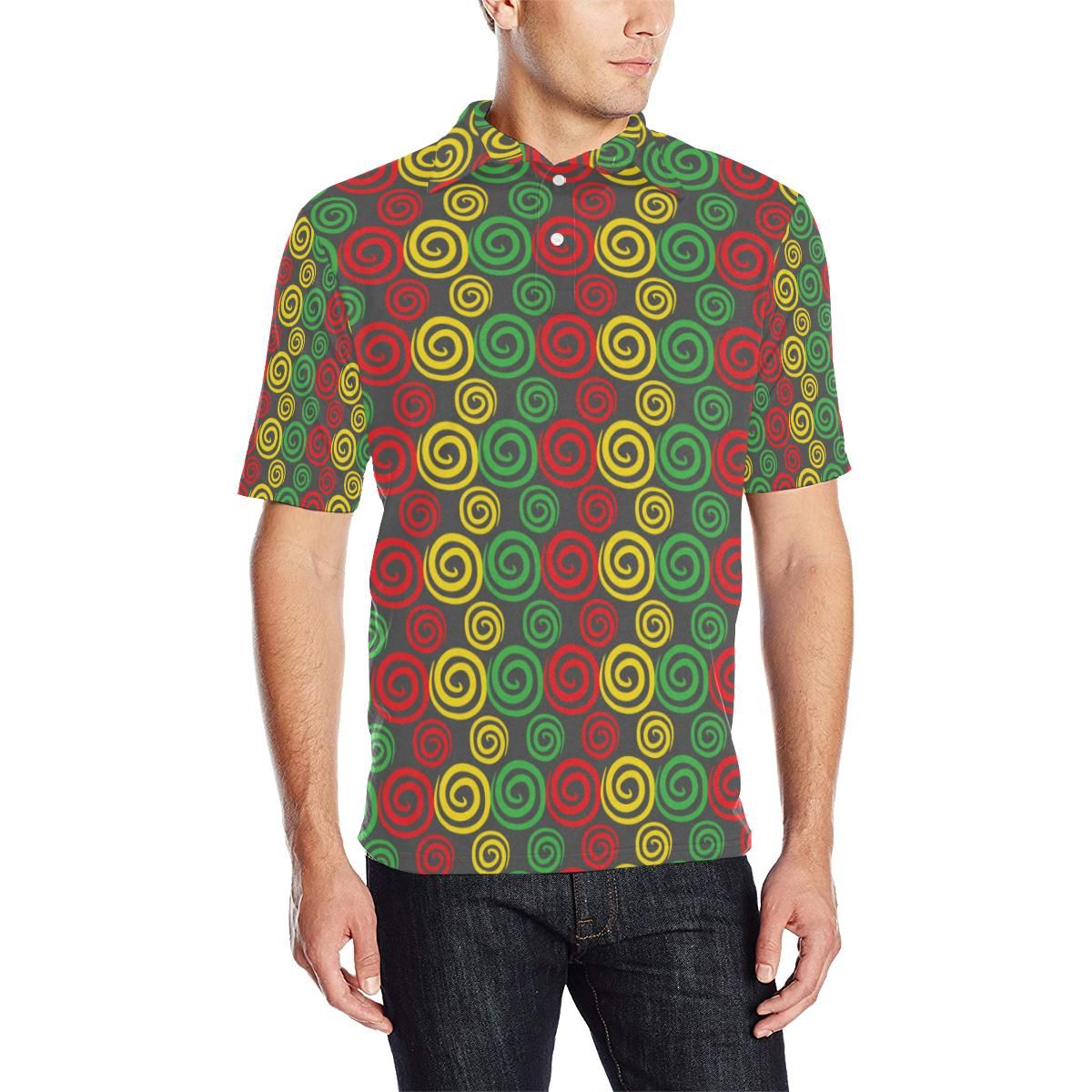 Rastafarian Pattern Print Design A05 Men Polo Shirt Rastafarian Pattern Print Design A05 Men Polo Shirt