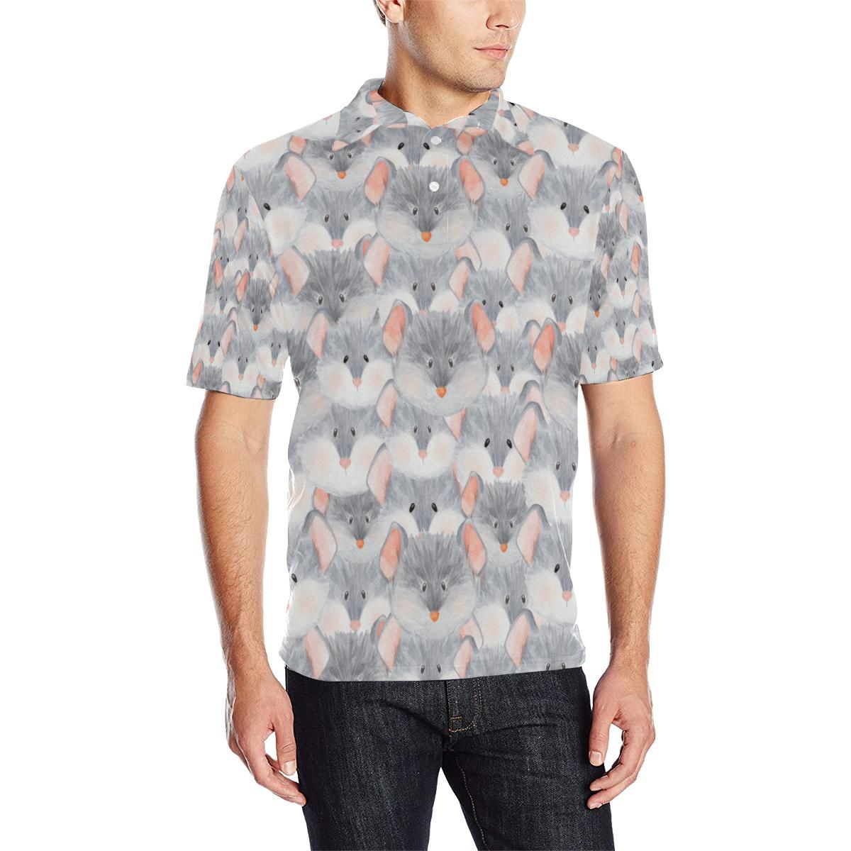 Rat Baby Pattern Print Design 02 Men Polo Shirt Rat Baby Pattern Print Design 02 Men Polo Shirt