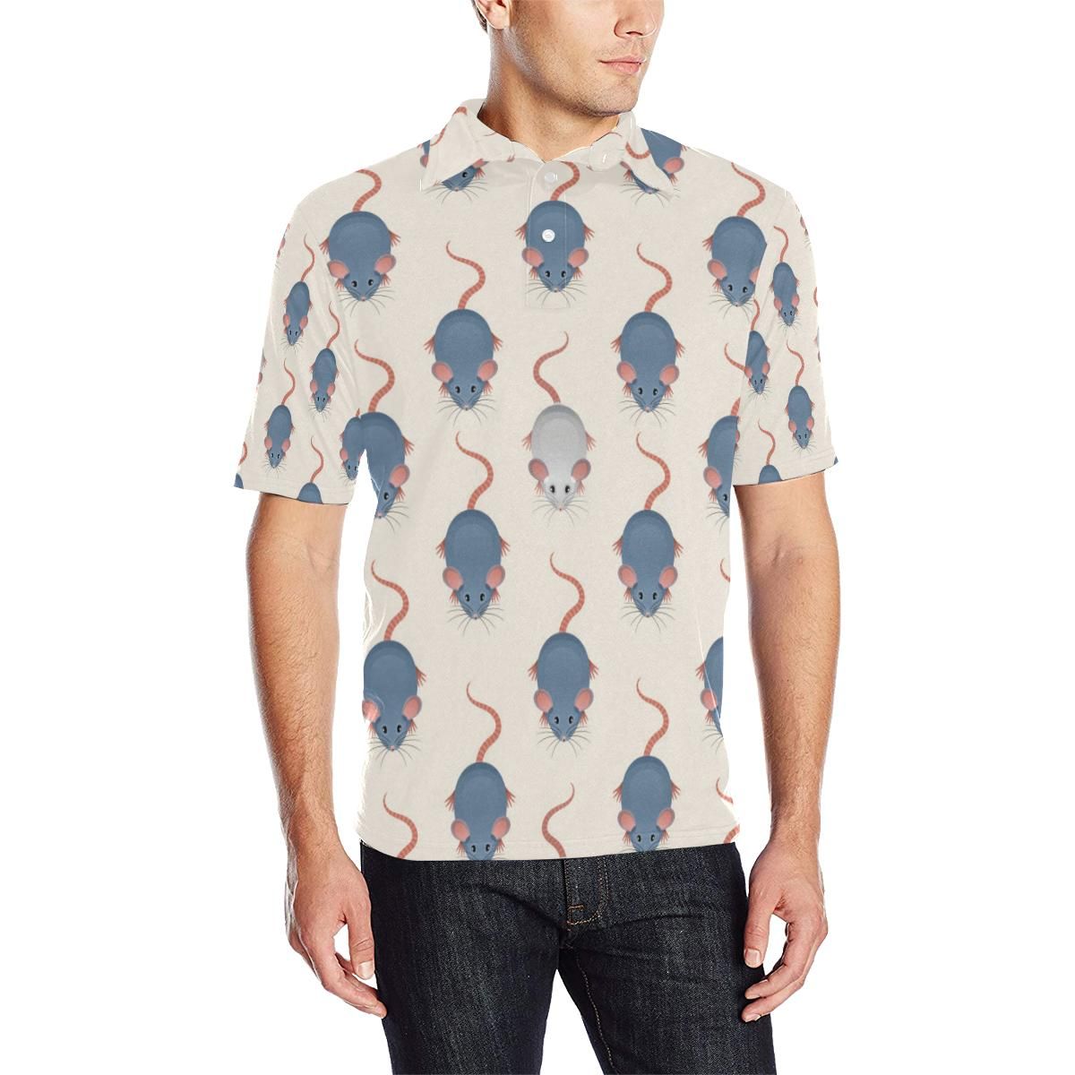 Rat Pattern Print Design 03 Men Polo Shirt Rat Pattern Print Design 03 Men Polo Shirt