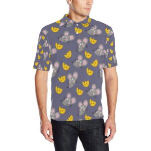 Rat With Cheese Pattern Print Design 01 Men Polo Shirt