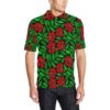 Red Hibiscus Embroidered Pattern Print Design Hb03 Men Polo Shirt