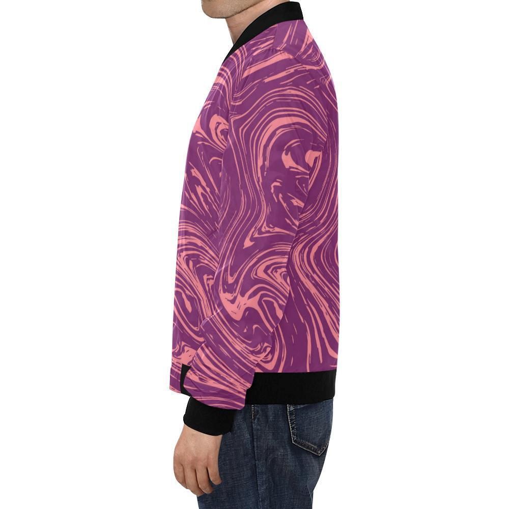 Red-Marble-Pattern-Print-Mens-Bomber-Jacket-1