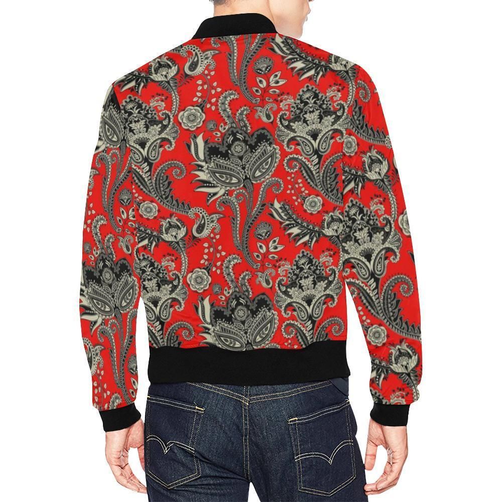 Red-Paisley-Pattern-Print-Mens-Bomber-Jacket-2