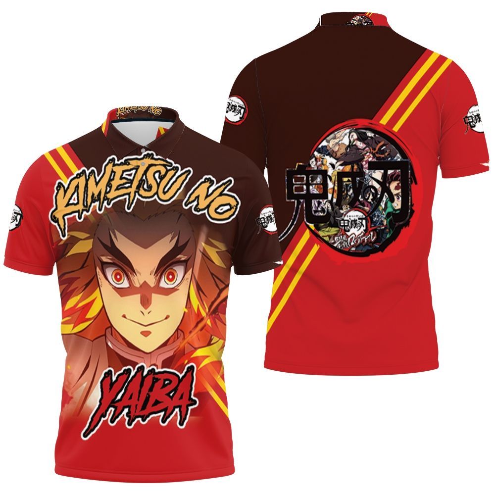 Rengoku Kyojuro Kimetsu No Yaiba Polo Shirt Rengoku Kyojuro Kimetsu No Yaiba Polo Shirt