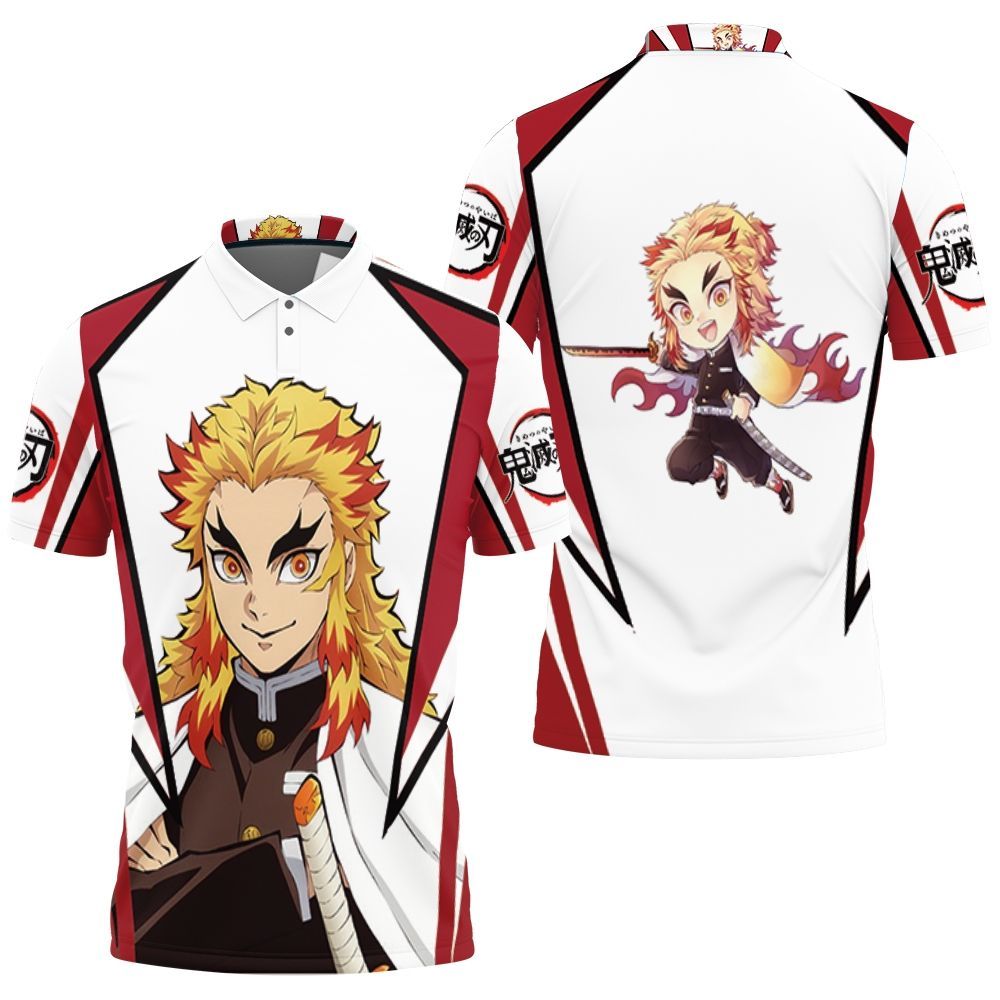 Rengoku kyojuro anime kimetsu no yaiba Polo shirt Rengoku kyojuro anime kimetsu no yaiba Polo shirt