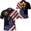 Rhett USA Polo Shirt - Special Grunge Flag - American Family Crest A7