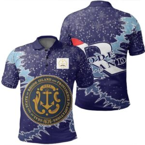 Rhode Island Christmas Coat Of Arms Polo Shirt X Style J78