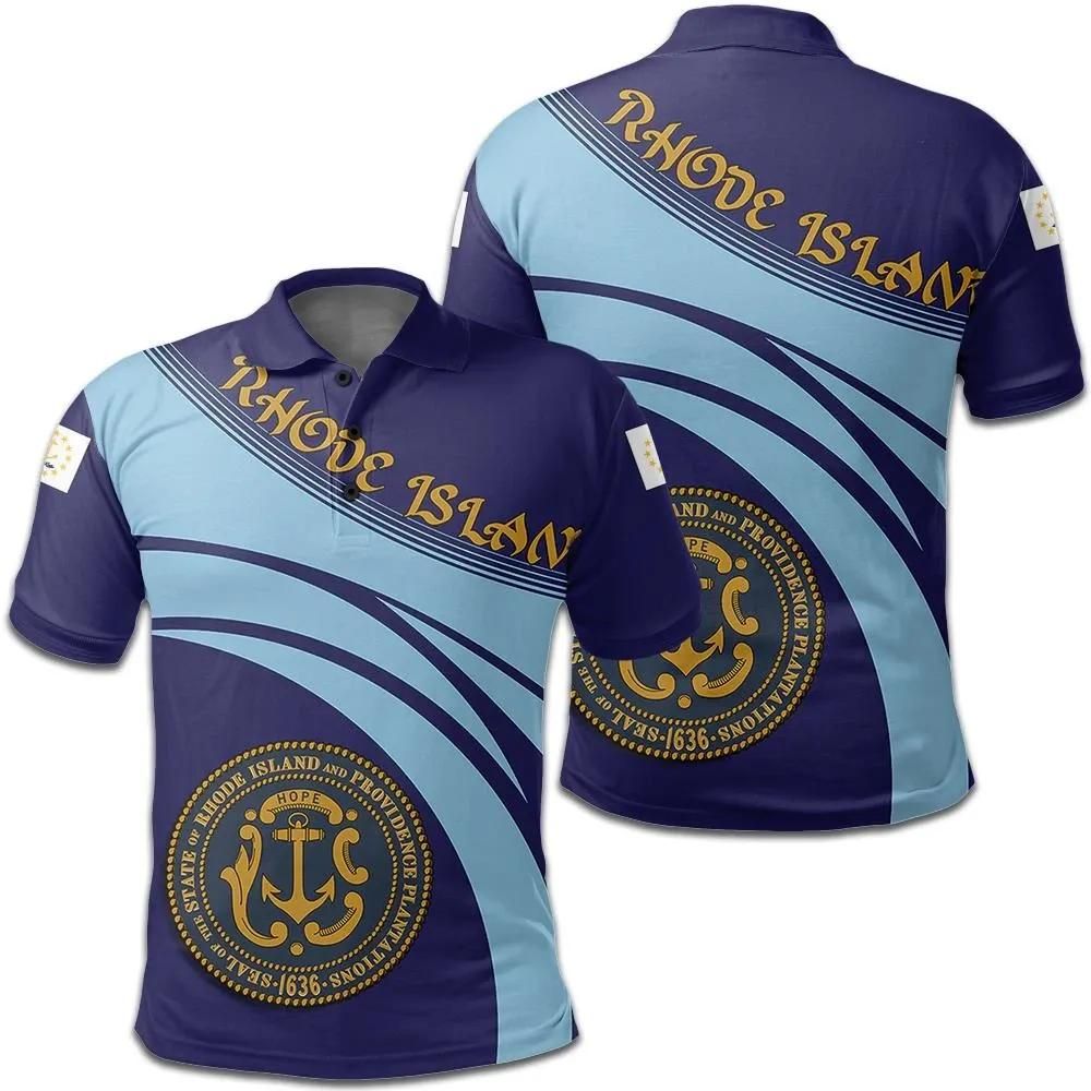 Rhode Island Coat Of Arms Polo Shirt Cricket Style J5W Rhode Island Coat Of Arms Polo Shirt Cricket Style J5W