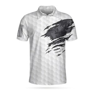 Ripped Vintage Golfing Skull Camouflaged 3D All Over Printed Polo Shirt