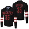 Rockets Christian Wood 2020-21 Earned Edition Black Bomber Jacket
