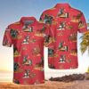 Rodeo Cowboy Red Pattern Polo Shirt #H