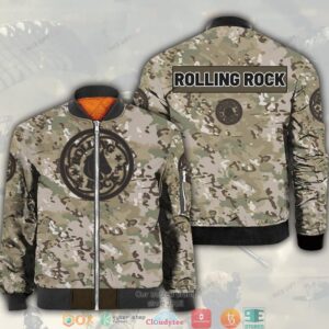 Rolling Rock Camouflage Bomber Jacket