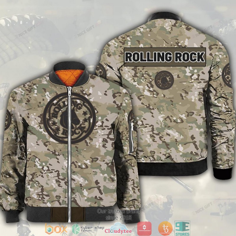 Rolling Rock Camouflage Bomber Jacket Rolling Rock Camouflage Bomber Jacket