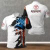 Roofer American Skull Flag White Polo Shirt