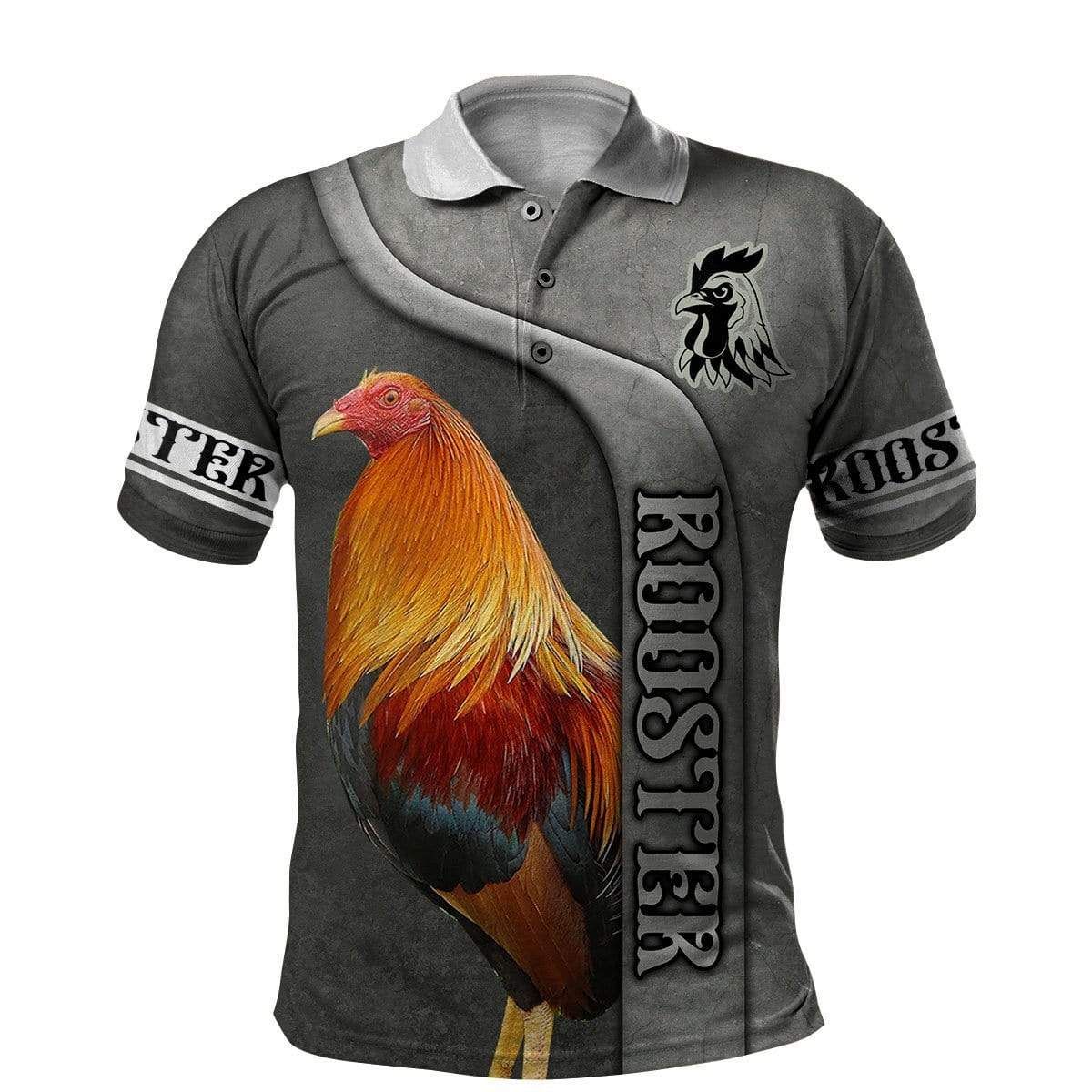 Rooster Grey Custom Name Polo Shirt #Kv Rooster Grey Custom Name Polo Shirt #Kv