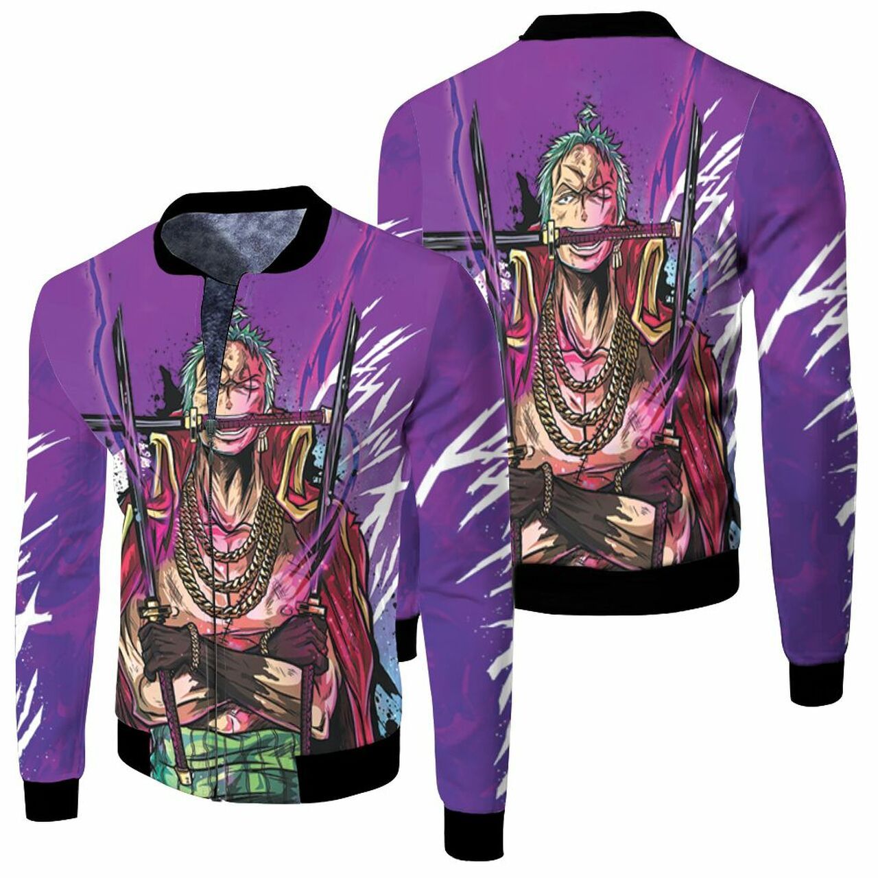 Roronoa Zoro Pirate King One Piece 3D T Shirt Hoodie Sweater Jersey Bomber Jacket Model 5063 Bomber Jacket Roronoa Zoro Pirate King One Piece 3D T Shirt Hoodie Sweater Jersey Bomber Jacket Model 5063 Bomber Jacket