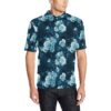 Rose Blue Pattern Print Design Ro014 Men Polo Shirt