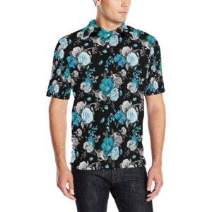 Rose Pattern Print Design A02 Men Polo Shirt