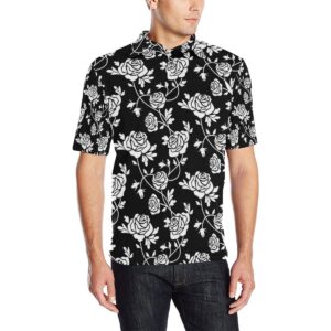 Rose Pattern Print Design Ro013 Men Polo Shirt