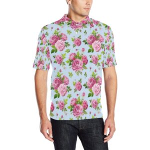 Rose Pink Pattern Print Design Ro08 Men Polo Shirt