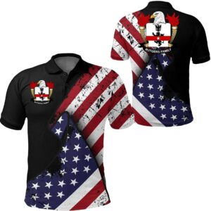 Rutgers USA Polo Shirt - Special Grunge Flag - American Family Crest A7