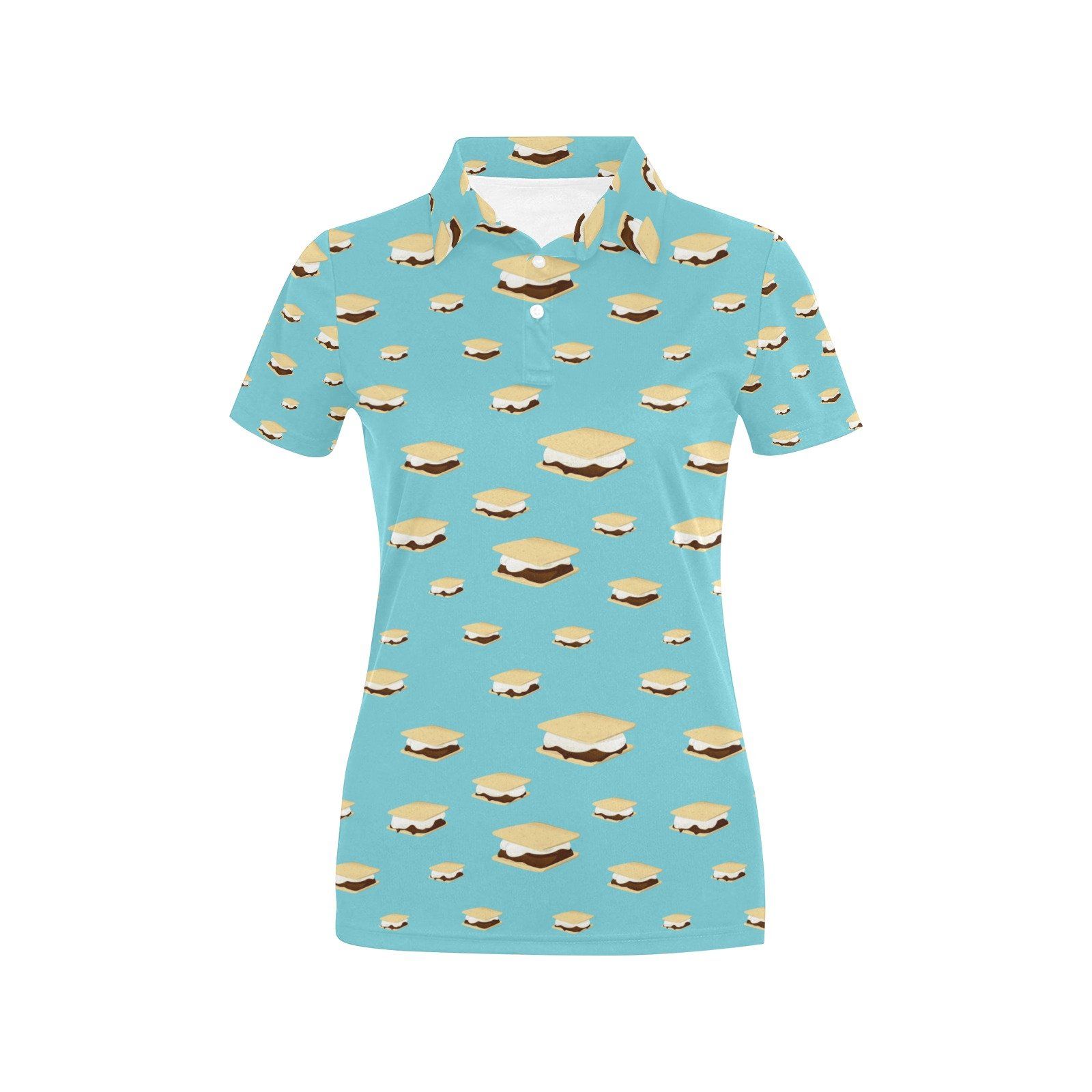 S_Mores Print Design Lks302 Women'S Polo Shirt S_Mores Print Design Lks302 Women'S Polo Shirt